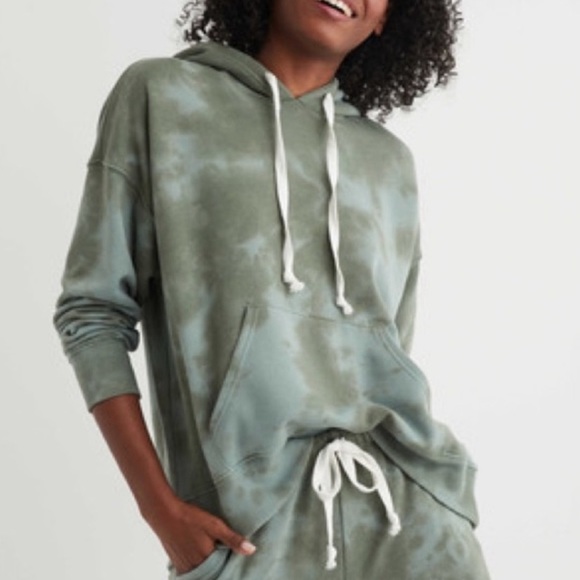 aerie Tops - Aerie Army Green Tie Dye Weekend Oversized Hoodie and Sweatpants Loungewear Set